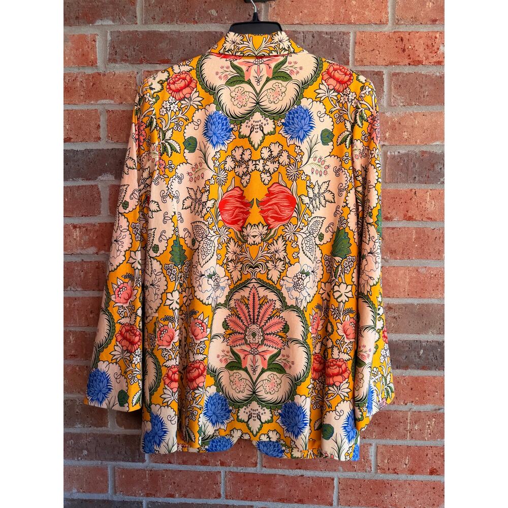 a loves a Yellow Cotton Floral Blazer Size Medium NWT - Picture 2 of 5